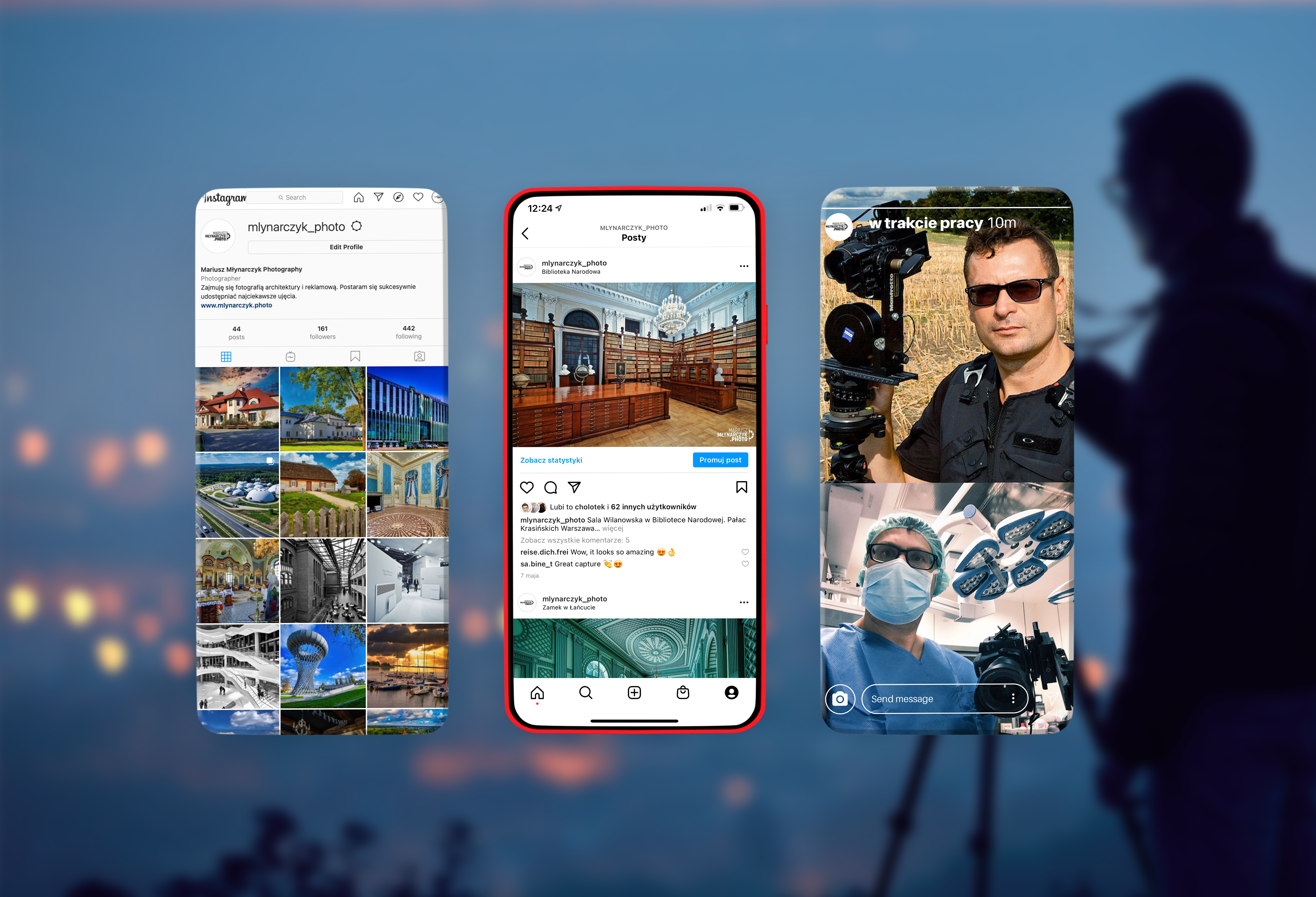 Prowadzenie profilu na Instagramie fotografa Mariusza Młynarczyk